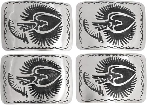 Alltribes Native American Eagle Silver تراكب حزام بإبزيم للرجال أو السيدات إكسسوارات غربية 0017 in Kuwait