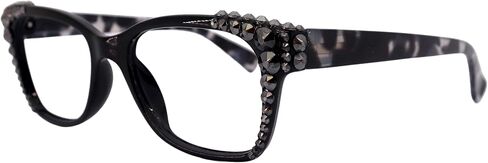 NY FIFTH AVENUE Madison Square، (Bling) نظارات للقراءة 4 نساء W (الهيماتيت) إطار عريض بلورات أوروبية in Kuwait