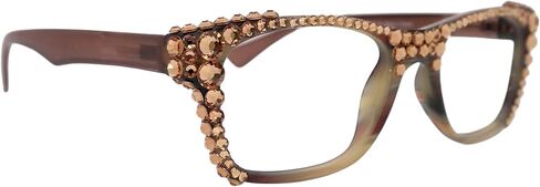 NY FIFTH AVENUE Kelly، (Bling) نظارات قراءة نسائية مع كريستالات أوروبية كاملة (كولورادو الفاتحة). in Kuwait