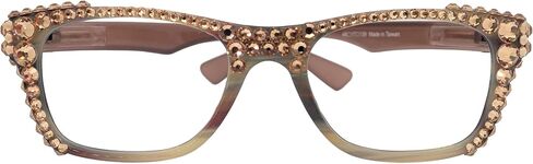 NY FIFTH AVENUE Kelly، (Bling) نظارات قراءة نسائية مع كريستالات أوروبية كاملة (كولورادو الفاتحة). in Kuwait