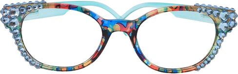 NY FIFTH AVENUE Versailles, (Bling) Reading Glasses 4 women W (Aquamarine) Genuine European Crystals in Kuwait