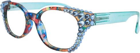 NY FIFTH AVENUE Versailles, (Bling) Reading Glasses 4 women W (Aquamarine) Genuine European Crystals in Kuwait
