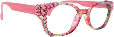 NY FIFTH AVENUE Versailles، (بلينغ) نظارات القراءة 4 نساء ث (وردي) بلورات أوروبية أصلية in Kuwait