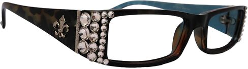 NY FIFTH AVENUE The French (Bling) Women Reading Glasses with (Clear) Crystals (Blue Camo) Rectangular in Kuwait