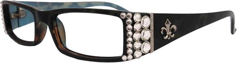 NY FIFTH AVENUE The French (Bling) Women Reading Glasses with (Clear) Crystals (Blue Camo) Rectangular in Kuwait