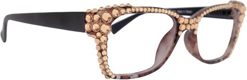 NY FIFTH AVENUE نظارات القراءة النسائية البوهيمية (Bling) مع (Ligth Colorado) كريستالات أوروبية كاملة. in Kuwait