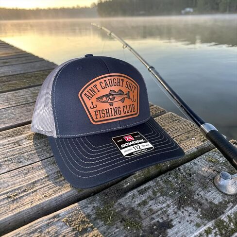 BUBBLEHEAD INK Ain't Caught Sh*t Fishing Club, Fisherman Fishing Gifts for Men, Dad, Funny Fishing Gift for Outdoorsman (Walleye) Black in Kuwait