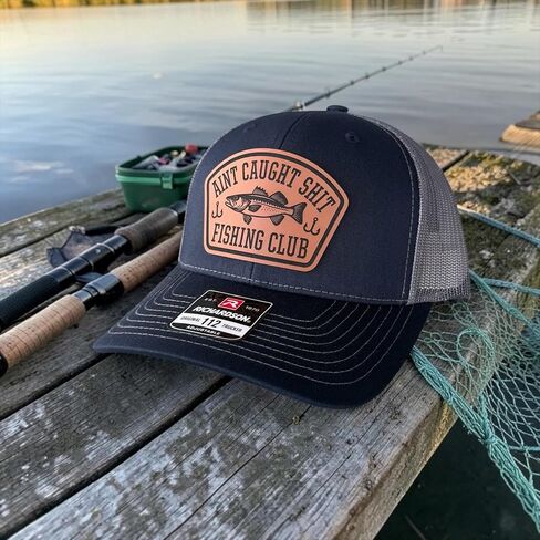 BUBBLEHEAD INK Ain't Caught Sh*t Fishing Club, Fisherman Fishing Gifts for Men, Dad, Funny Fishing Gift for Outdoorsman (Walleye) Black in Kuwait