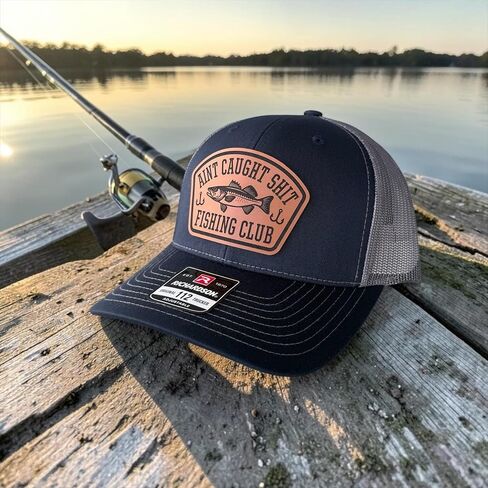 BUBBLEHEAD INK Ain't Caught Sh*t Fishing Club, Fisherman Fishing Gifts for Men, Dad, Funny Fishing Gift for Outdoorsman (Walleye) Black in Kuwait