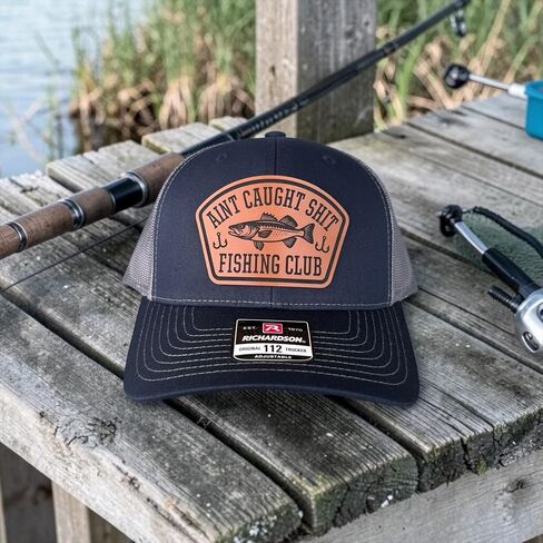 BUBBLEHEAD INK Ain't Caught Sh*t Fishing Club, Fisherman Fishing Gifts for Men, Dad, Funny Fishing Gift for Outdoorsman (Walleye) Black in Kuwait