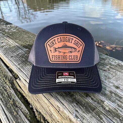 BUBBLEHEAD INK Ain't Caught Sh*t Fishing Club, Fisherman Fishing Gifts for Men, Dad, Funny Fishing Gift for Outdoorsman (Salmon Trout) Black in Kuwait