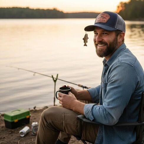 BUBBLEHEAD INK Ain't Caught Sh*t Fishing Club, Fisherman Fishing Gifts for Men, Dad, Funny Fishing Gift for Outdoorsman (Salmon Trout) Black in Kuwait