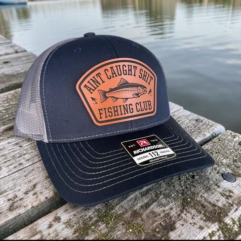 BUBBLEHEAD INK Ain't Caught Sh*t Fishing Club, Fisherman Fishing Gifts for Men, Dad, Funny Fishing Gift for Outdoorsman (Salmon Trout) Black in Kuwait