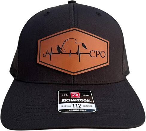 BUBBLEHEAD INK Personalized Trucker Hat with Custom Fishing Patch, Richardson 112 Hat, Custom Bass Fishing Cap, Gift for Fisherman Dad Grey in Kuwait