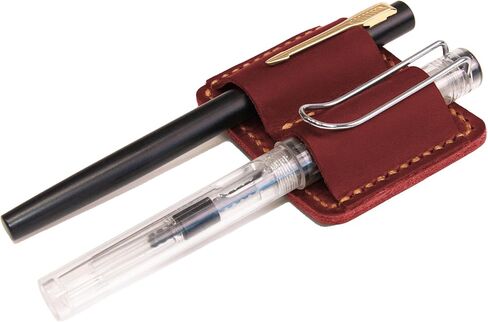 Turbosnail Handmade Leather Pen Holder Clip Notebook Pen Loop Stylish, Leather Pen Holderfor Books, notebook pen pencil holder clip and Practical Pen Organizer (Brown) in Kuwait