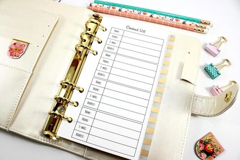 تتناسب قائمة جهات الاتصال ذات الحجم الشخصي مع مخطط Kate Spade الشخصي، وFilofax Personal، وColor Crush Personal Size، وغيرها من مخططات الحجم الشخصي in Kuwait