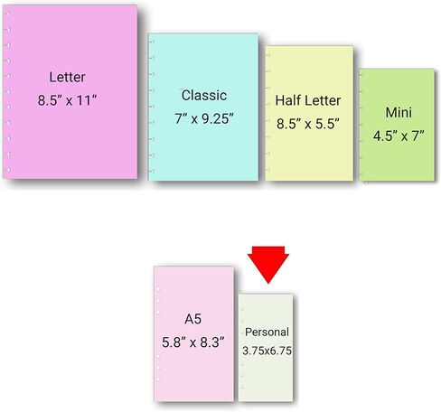 تتناسب قائمة جهات الاتصال ذات الحجم الشخصي مع مخطط Kate Spade الشخصي، وFilofax Personal، وColor Crush Personal Size، وغيرها من مخططات الحجم الشخصي in Kuwait