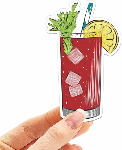 ملصق Bloody Mary، ملصق شرب لطيف للكمبيوتر المحمول، ملصق كحول لساعة سعيدة للقارورة، ملصق غداء لطيف للفتيات لزجاجة مياه، هدية حفلة توديع العزوبية للشاربين in Kuwait