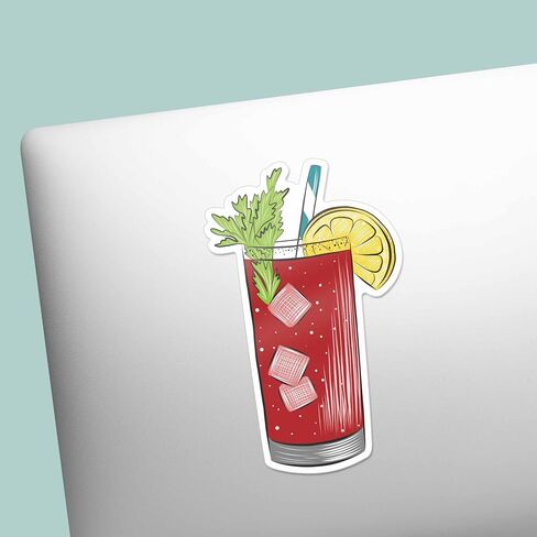 ملصق Bloody Mary، ملصق شرب لطيف للكمبيوتر المحمول، ملصق كحول لساعة سعيدة للقارورة، ملصق غداء لطيف للفتيات لزجاجة مياه، هدية حفلة توديع العزوبية للشاربين in Kuwait