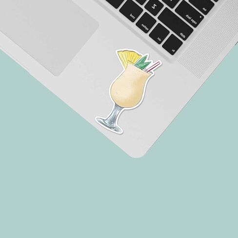 Pina Colada Sticker, Cute Tropical Rum Drinking Sticker for Laptop, Happy Hour Alcohol Decal for Flask, Cute Girls Brunch Sticker for Water Bottle, Bachelorette Party Gift for Drinkers in Kuwait