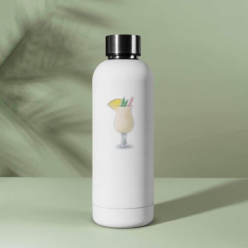 Pina Colada Sticker, Cute Tropical Rum Drinking Sticker for Laptop, Happy Hour Alcohol Decal for Flask, Cute Girls Brunch Sticker for Water Bottle, Bachelorette Party Gift for Drinkers in Kuwait