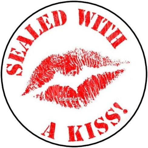 30 Pcs Sealed with a Kiss Stickers Envelope Seals Favors Stamps Labels Tags 1.5" Round Sticker for Letters Cards Gifts Packages Boxes, Red Lips in Kuwait