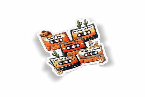 Country Songs Waterproof Laminated Sticker in Kuwait