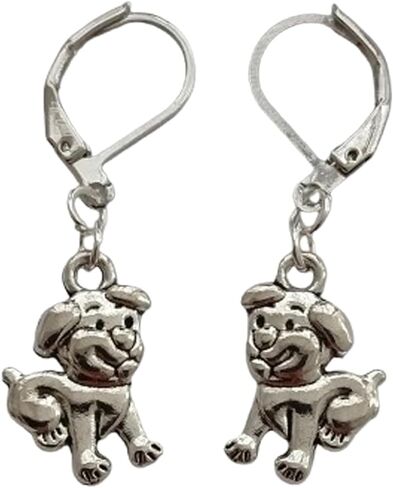 Dog Charm Lever Back Earrings, Puppy Owner Jewelry, Dog Pendant Ear Clip for Pet Lover in Kuwait