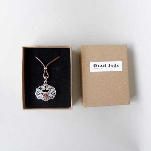Chinese Style Cloisonné Enamel Ruyi Pendant Necklace Handmade Hollow Sterling Silver Longevity Lock Amulet Jewelry in Kuwait