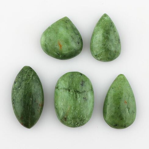5pcs, Natural Chrysoprase Gemstone Cabochon Loose Stone for Jewelry Making, Wire Wrapping, Pendant Artisan Design Craft, Polished Crystal Supply, Gem Collection, 25-35mm in Kuwait