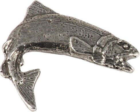 Rainbow Trout, Fish Pin, Pewter, F004, 1 1/4", Red sides, Silver trout, River trout, Steelhead, Sea-run trout, bow, rainbows, Lapel Pin, Hat Pin, Pins, Brooch, Jewelry, Gift, 100% Handmade in the USA, Over 200 Fish Designs Available. in Kuwait