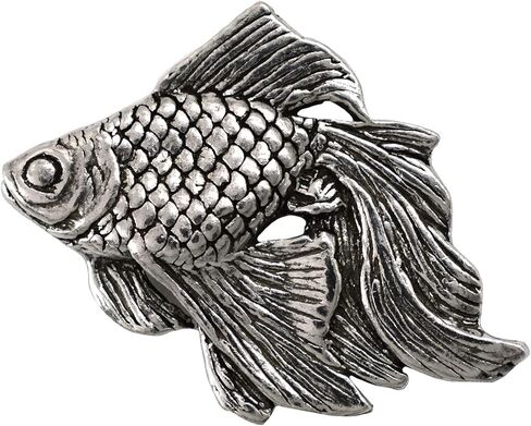 Goldfish Pin, Lapel, Pewter, Hat, Pins, Brooch, Brooches, Jewelry, Gift, Handmade in the USA, 200 Fish Designs Available. F106Z in Saudi Arabia