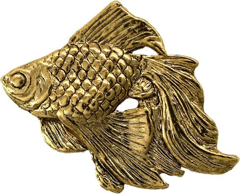 Goldfish Pin, Lapel, Pewter, Hat, Pins, Brooch, Brooches, Jewelry, Gift, Handmade in the USA, 200 Fish Designs Available. F106Z in Saudi Arabia