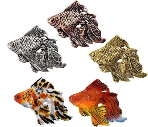 Goldfish Pin, Lapel, Pewter, Hat, Pins, Brooch, Brooches, Jewelry, Gift, Handmade in the USA, 200 Fish Designs Available. F106Z in Saudi Arabia