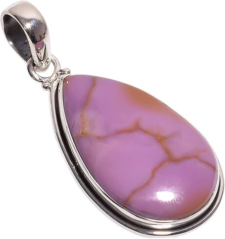Gemkora™ Natural Phosphosederite Gemstone Cabochon Pear Pendant Gift Jewelry in 925 Sterling Silver, Healing, Birthstone, Birthday Gift (Unisex) in Kuwait