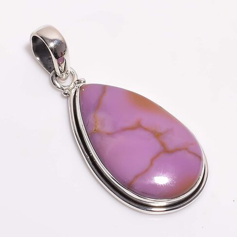 Gemkora™ Natural Phosphosederite Gemstone Cabochon Pear Pendant Gift Jewelry in 925 Sterling Silver, Healing, Birthstone, Birthday Gift (Unisex) in Kuwait
