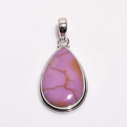 Gemkora™ Natural Phosphosederite Gemstone Cabochon Pear Pendant Gift Jewelry in 925 Sterling Silver, Healing, Birthstone, Birthday Gift (Unisex) in Kuwait