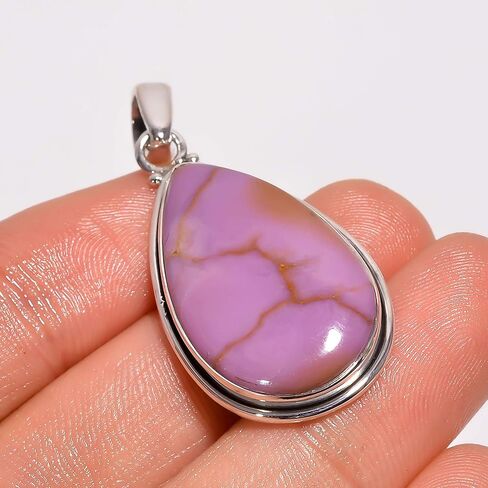Gemkora™ Natural Phosphosederite Gemstone Cabochon Pear Pendant Gift Jewelry in 925 Sterling Silver, Healing, Birthstone, Birthday Gift (Unisex) in Kuwait