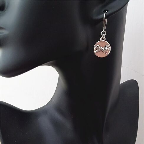 Pinky Promise Charm Lever Back Earrings, Promise Jewelry, Pinky Swear Charm Ear Clip for Boyfriend Girlfriend in Kuwait