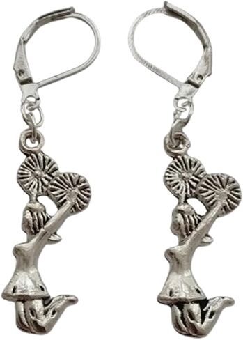 Cheerleader Lever Back Earrings, Sport Fans Cheer Jewelry, Cute Ear Clip for Cheerleading Lovers in Kuwait