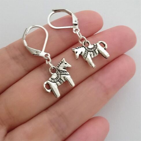 Horse Lever Back Earrings, History Fans Jewelry, Creative Cute Ear Clip for Horse Lovers in Kuwait