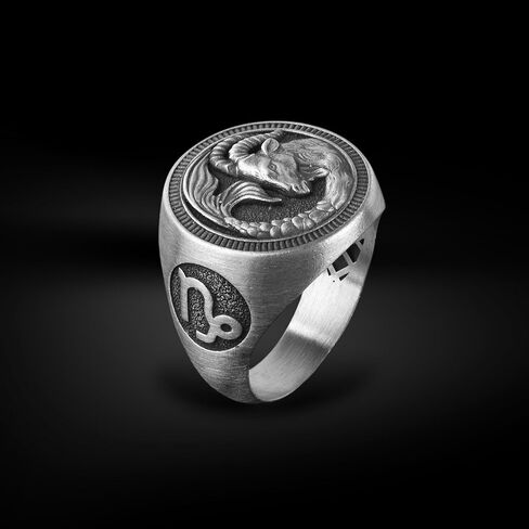 BySilverStone - Mens Capricorn Signet Ring in SIlver, Horoscope Inspired Jewelry in Kuwait