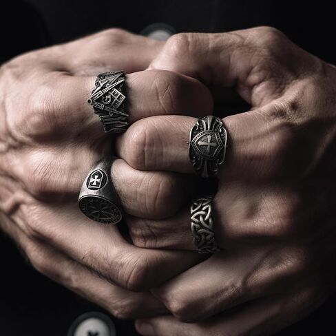 BySilverStone - Cross on Shield Signet Ring in Silver, Christian Mens Stylish Jewelry in Kuwait