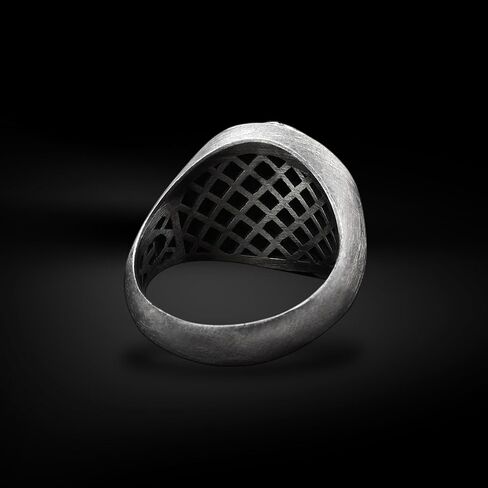 BySilverStone - Mens Unicorn Signet Ring in Silver, Mythical Creature Engraved Jewelry in Kuwait