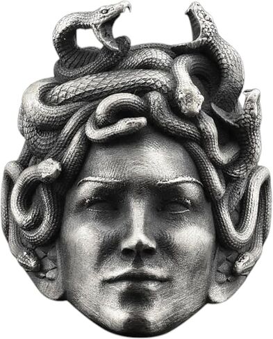 BySilverStone - Gothic Style Mens Gorgon Medusa Ring in Silver, Mythology Lovers Jewelry in Kuwait