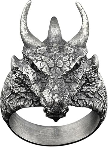 BySilverStone - Silver Handcrafted Dragon Head Ring for Men, Mythology Lovers Jewelry for Gift in Kuwait