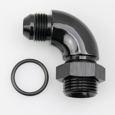 45 degree 4AN Male Flare to 4AN ORB Port Full Flow Adapter Aluminum Black in Saudi Arabia