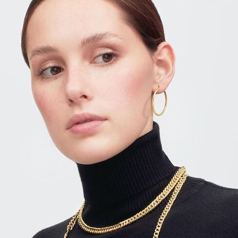 KKR 14K Gold Earrings for Women Gold Hoop Earrings for Women Hoops Earring for Womens Hoops Rope-Inspired Texture and Twisted Aesthetics Womens Hoop Earring in Kuwait