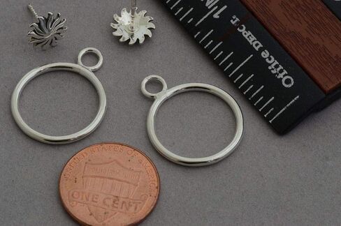 Front back hoop ear jacket earrings two sided sterling silver sun post studs gift women men in Kuwait
