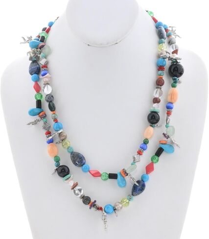 Alltribes Navajo Multicolor Treasure Beaded Charm Necklace Single 45 Inch Long Design That You Can Double Wrap 0085 in Kuwait